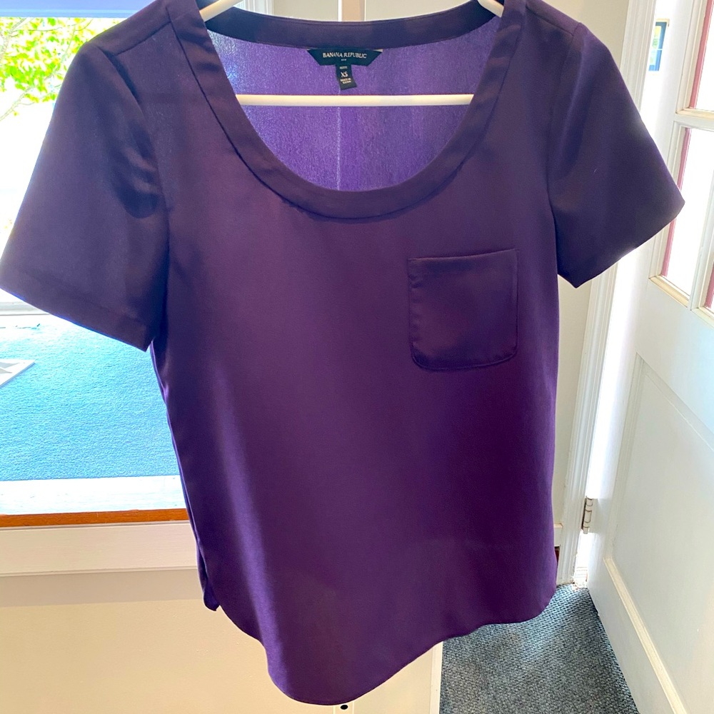 Banana Republic Purple Scoop Neck Blouse